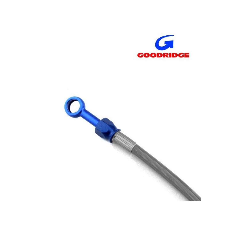 Durite Aviation 30cm INOX - Raccords BLEU