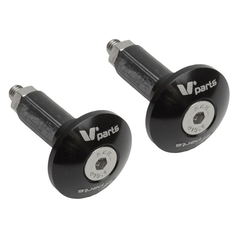 Embouts De Guidon Aluminium V PARTS Ø12-18mm - Noir