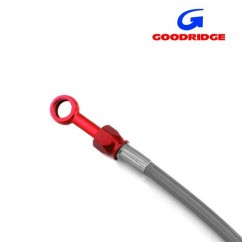 Durite Aviation 30cm INOX - Raccords ROUGE