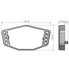 Kit cadre + voyants de compteur Koso DB02 / DB02R Kit cadre + voyants de compteur Koso DB02 / DB02R