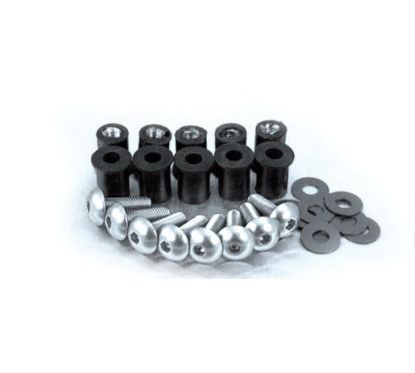 Kit vis + inserts + rondelles pour bulle BIHR Ø5mm alu