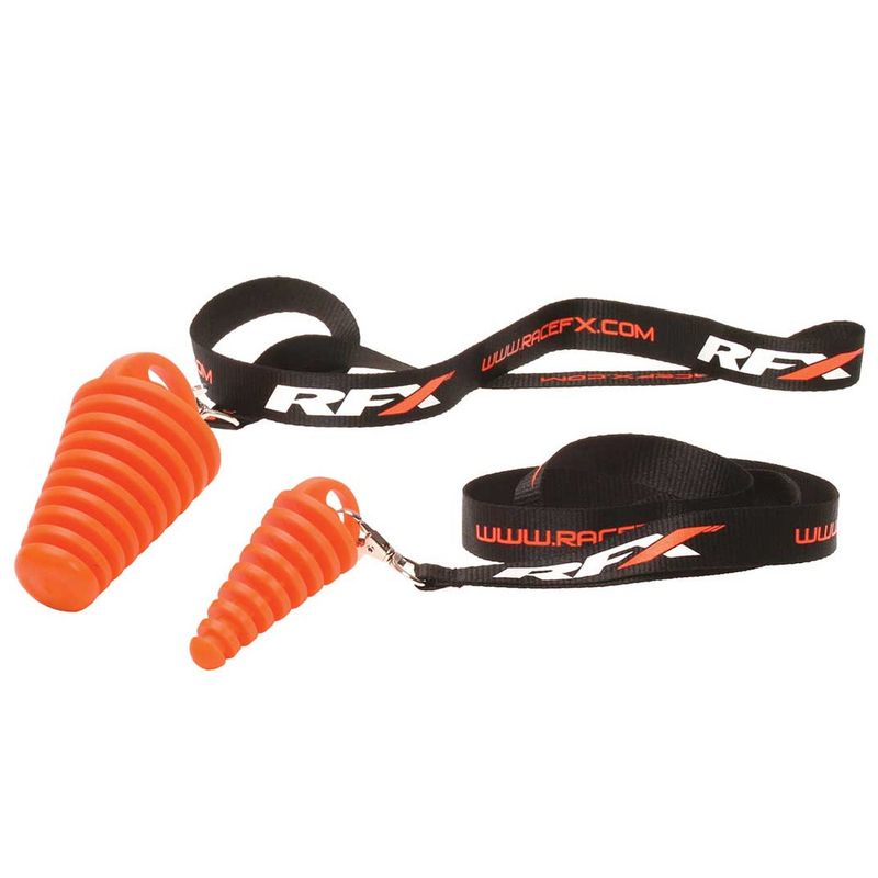 Bouchon de pot d'échappement 4 temps RFX Race avec lanière - orange Bouchon de pot d'échappement 4 temps RFX Race avec lanière - orange