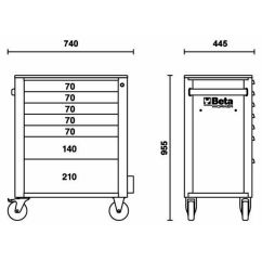 Servante mobile d'atelier BETA 7 tiroirs