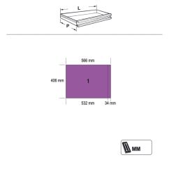 Module fixe BETA 7 tiroirs gris