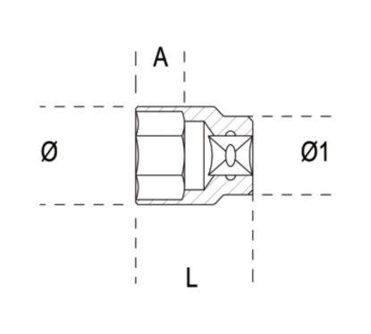 Douille 6 pans 1/2" BETA - 27mm