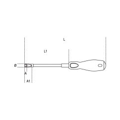 Clé à douille emmanchée BETA - 943FL flexible 6mm