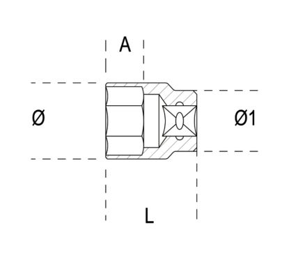 Douille 3/4 BETA - Ø 60 mm