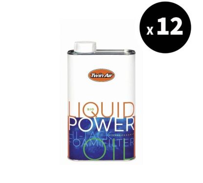 Huile pour filtre à air TWIN AIR Bio Liquid Power Foam biodégradable - bidon 1L x12