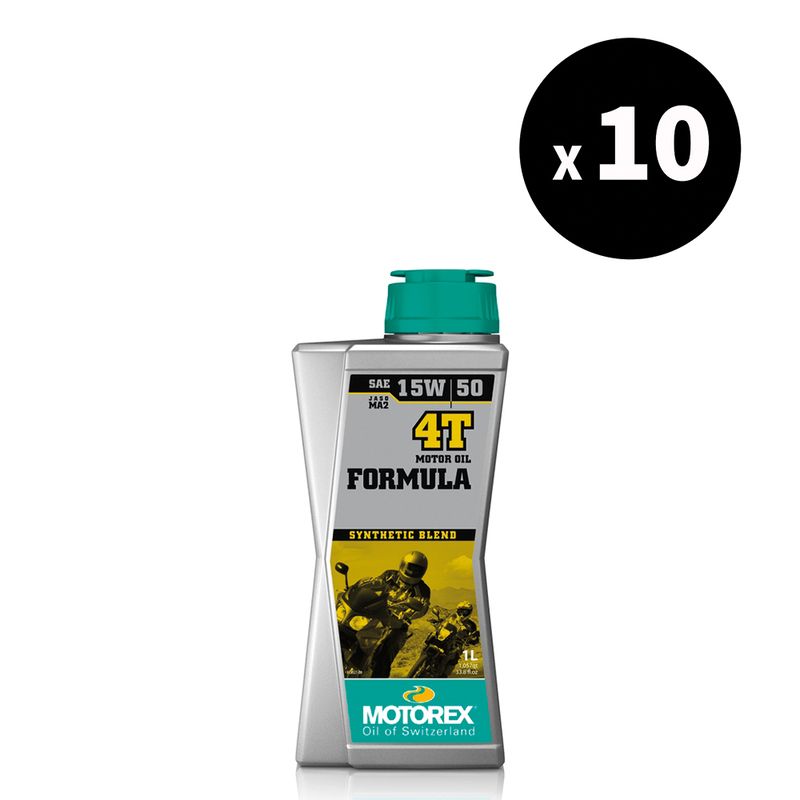 Huile moteur MOTOREX Formula 4T - 15W50 JASO MA2 - 1L (x10)