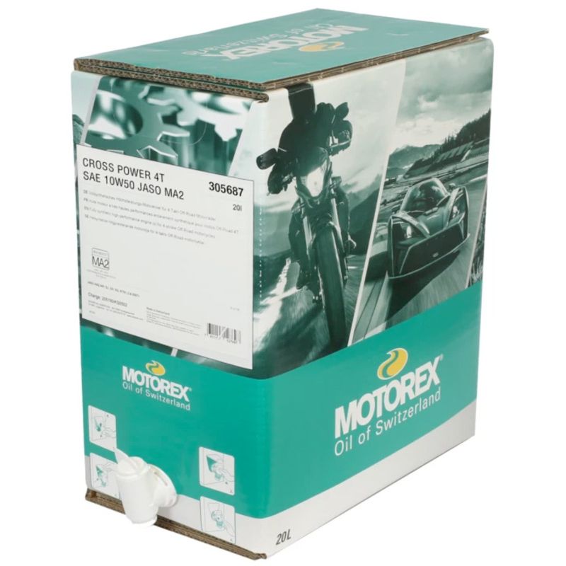 Huile moteur MOTOREX Cross Power 4T - 10W50 JASO MA2 - 20L