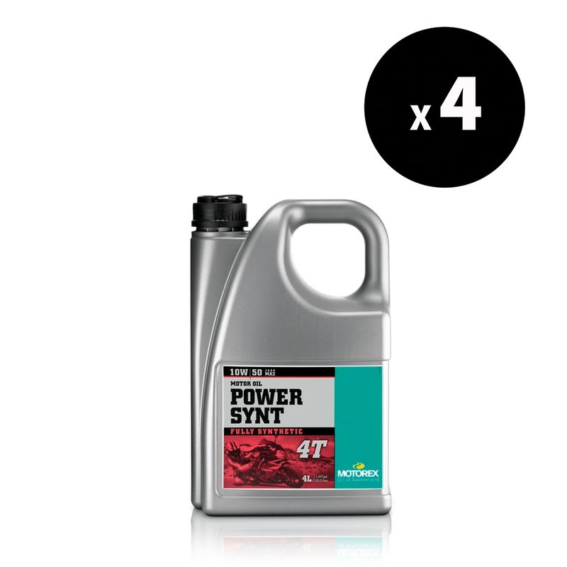 Huile moteur MOTOREX Power Synt 4T 10W50 JASO MA2 - 4L (x4)