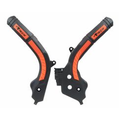 Protections de cadre RACETECH bi-matières orange/noir