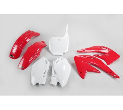 Kit plastique UFO couleur origine rouge/blanc Honda CR85R/RB