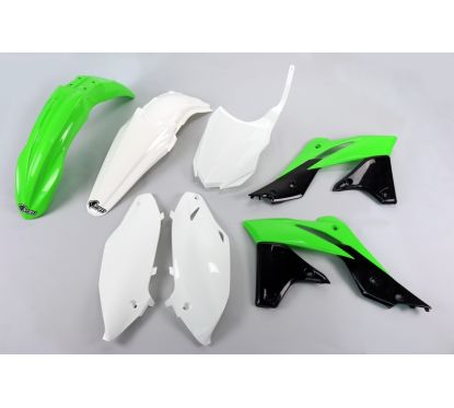 Kit plastique UFO couleur origine (14-15) vert/blanc/noir Kawasaki KX250F