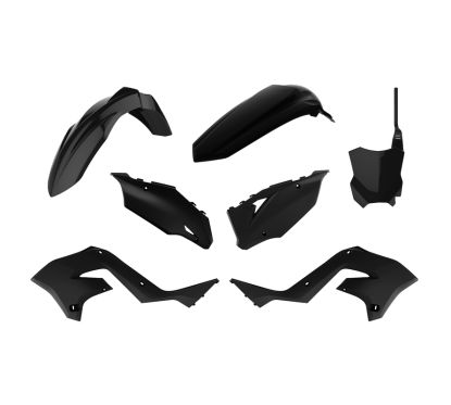 Kit plastiques POLISPORT Restylé noir Kawasaki KX125/250