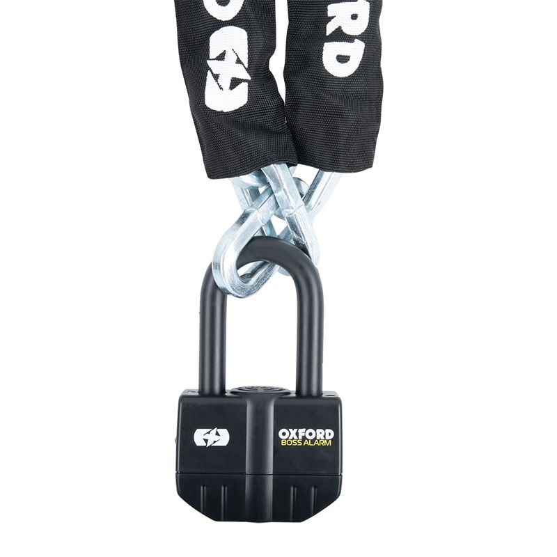 Antivol chaîne OXFORD Boss Alarm 16mm + chaine 12X2.0 - homologué Sold Secure Gold / FG SBSC / ART4