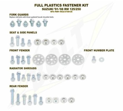 Kit vis complet de plastiques Bolt Suzuki RM125/250