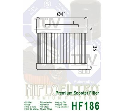 Filtre à huile HIFLOFILTRO - HF186