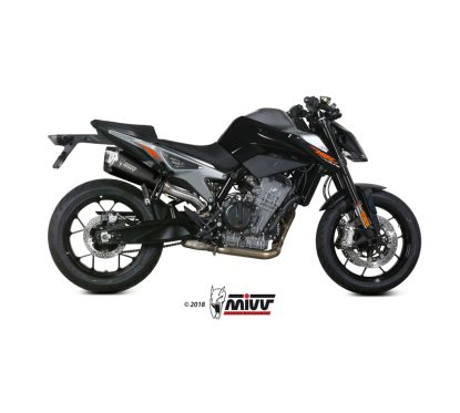 Silencieux MIVV Delta Race inox noir/casquette carbone KTM 790 Duke