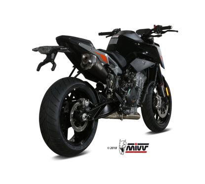 Silencieux MIVV Delta Race inox noir/casquette carbone KTM 790 Duke
