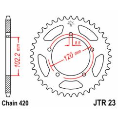 Kit chaîne JT/JT 420HDR 12/47 standard - couronne standard