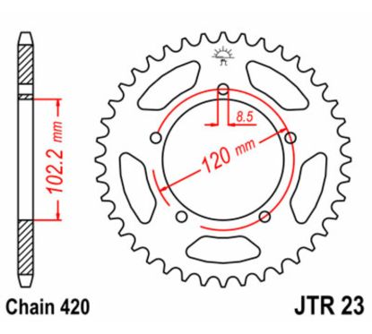 Kit chaîne JT/JT 420HDR 12/47 standard - couronne standard
