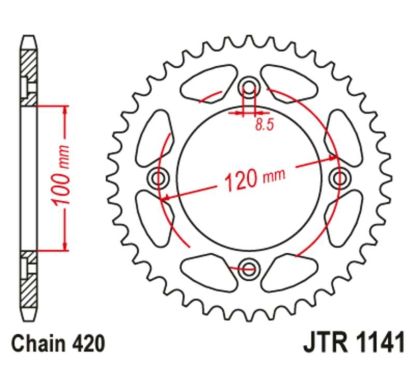 Kit chaîne JT/JT 420HDR 11/62 standard - couronne standard