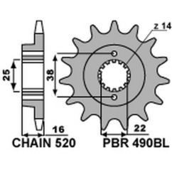 Pignon PBR acier standard - 520