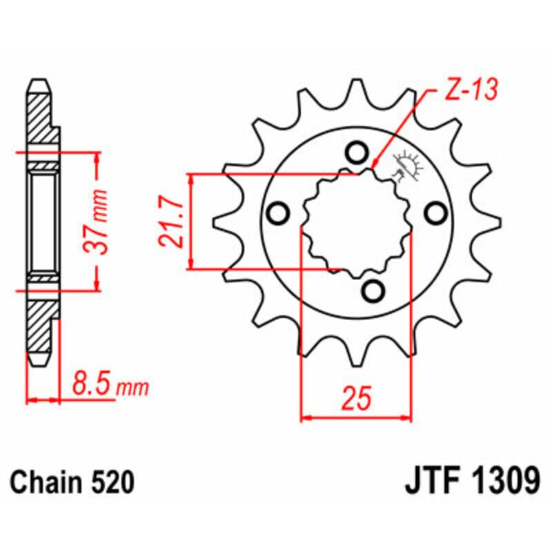 Pignon JT SPROCKETS acier standard - 520