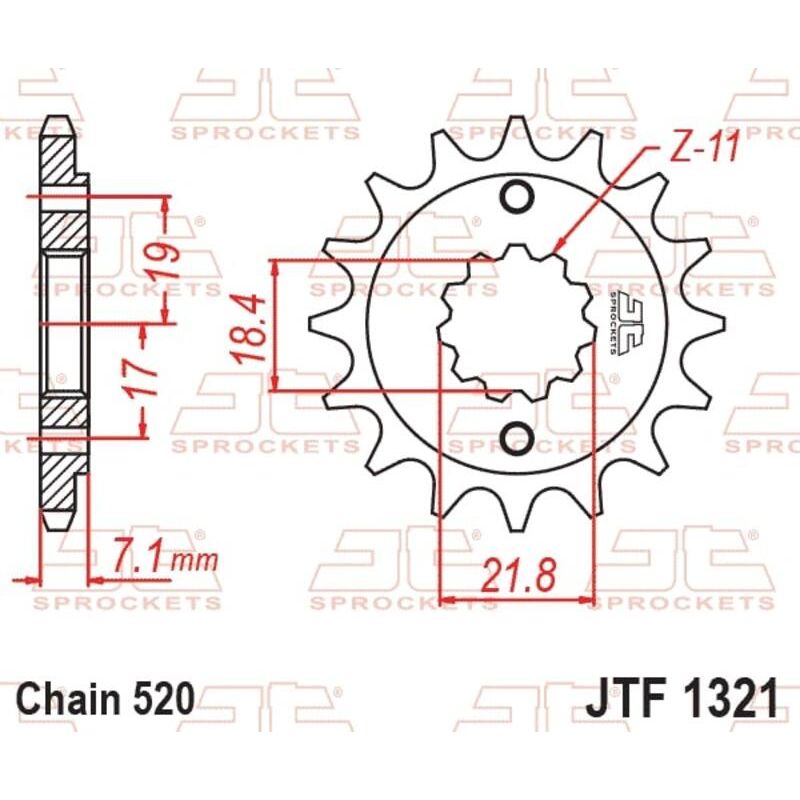 Pignon JT SPROCKETS acier anti-bruit - 520 Pignon JT SPROCKETS acier anti-bruit - 520