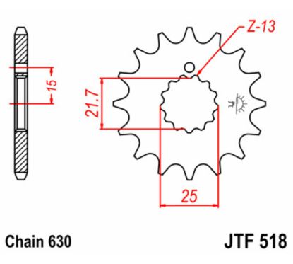Pignon JT SPROCKETS acier standard - 630