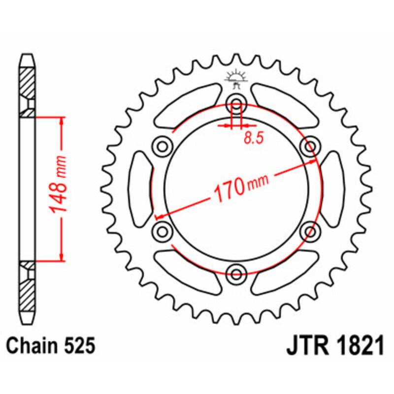 Couronne JT SPROCKETS Acier Standard - 525