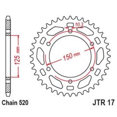 Couronne JT SPROCKETS acier standard - 520