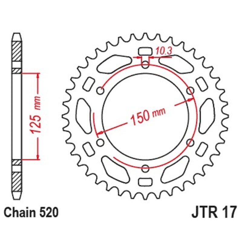 Couronne JT SPROCKETS acier standard - 520