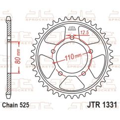 Couronne JT SPROCKETS acier standard - 525