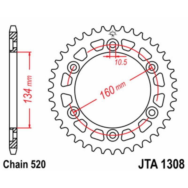 Couronne JT SPROCKETS alu standard - 520