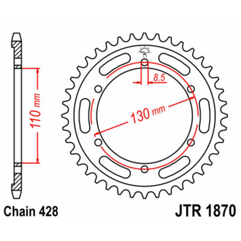 Couronne JT SPROCKETS Acier Standard - 428
