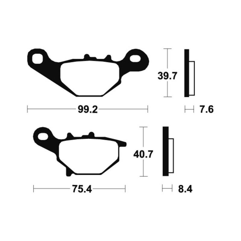 Plaquettes de frein TECNIUM MX/Quad métal fritté - MO202 Plaquettes de frein TECNIUM MX/Quad métal fritté - MO202