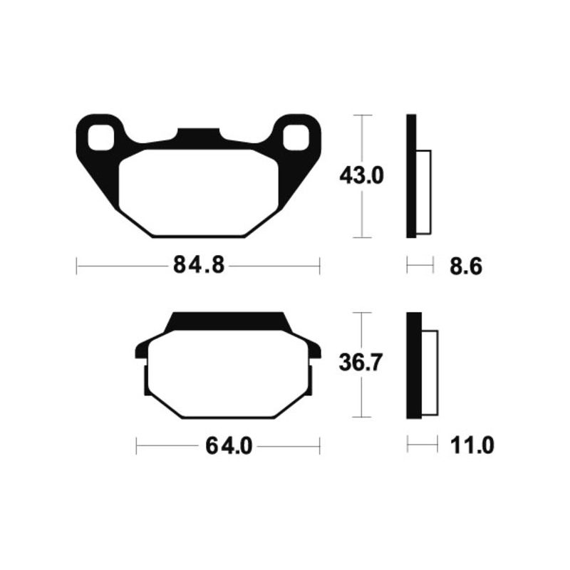 Plaquettes de frein TECNIUM MX/Quad métal fritté - MO249 Plaquettes de frein TECNIUM MX/Quad métal fritté - MO249