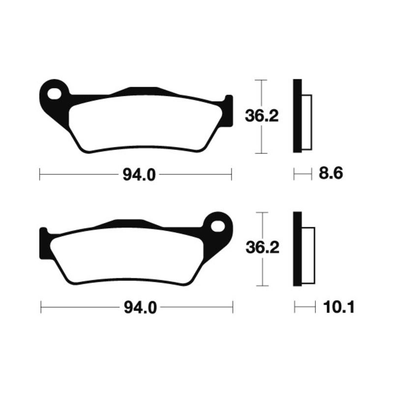 Plaquettes de frein TECNIUM Performance métal fritté - MR242 Plaquettes de frein TECNIUM Performance métal fritté - MR242