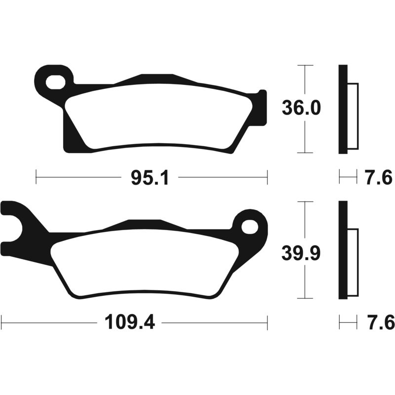 Plaquettes de frein TECNIUM MX/Quad métal fritté - MO410 Plaquettes de frein TECNIUM MX/Quad métal fritté - MO410
