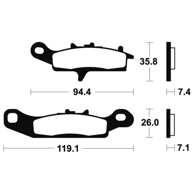 Plaquettes de frein TECNIUM MX/Quad métal fritté - MO298 Plaquettes de frein TECNIUM MX/Quad métal fritté - MO298