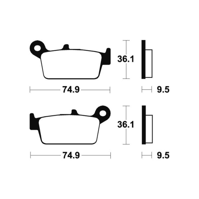 Plaquettes de frein TECNIUM MX/Quad métal fritté - MO104 Plaquettes de frein TECNIUM MX/Quad métal fritté - MO104