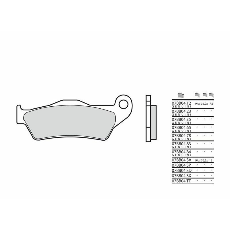 Plaquettes de frein BREMBO métal fritté - 07BB0483