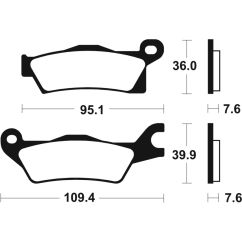 Plaquettes de frein TECNIUM Racing MX/Quad métal fritté - MOR411