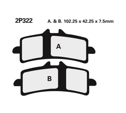 Plaquettes de frein NISSIN route /Off-Road métal fritté - 2P-322ST