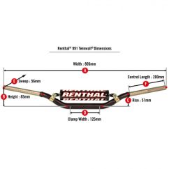 Guidon RENTHAL Twinwall type 991 Guidon RENTHAL Twinwall type 991