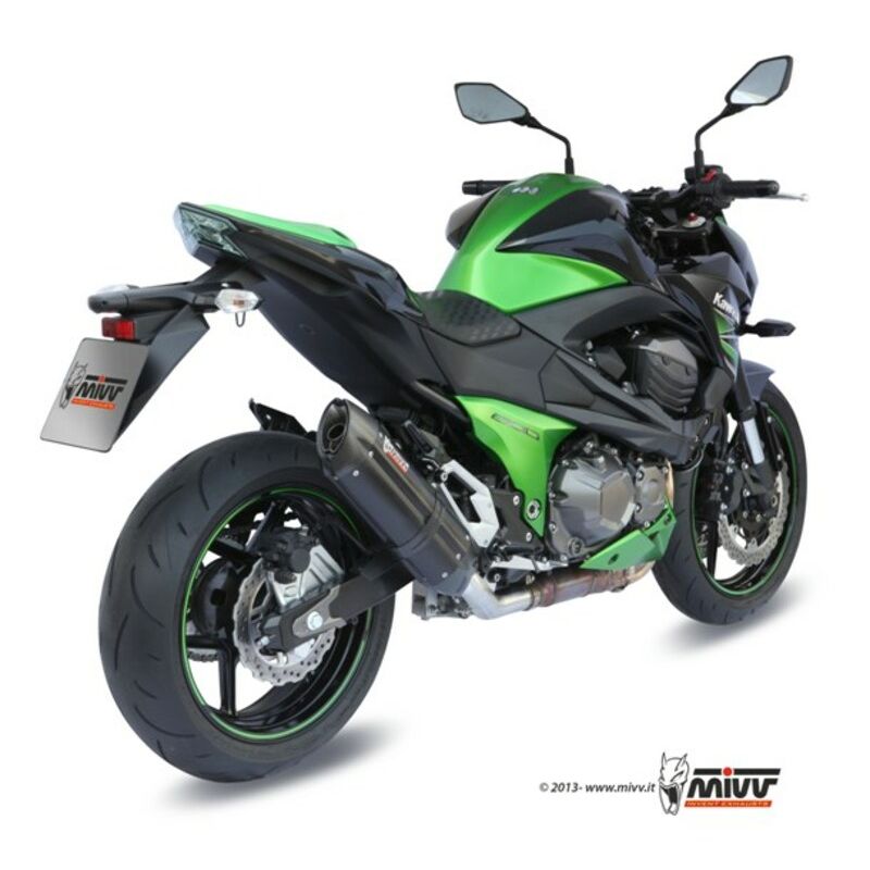 Silencieux MIVV Suono inox brossé noir/casquette carbone Kawasaki Z800 Silencieux MIVV Suono inox brossé noir/casquette carbone Kawasaki Z800
