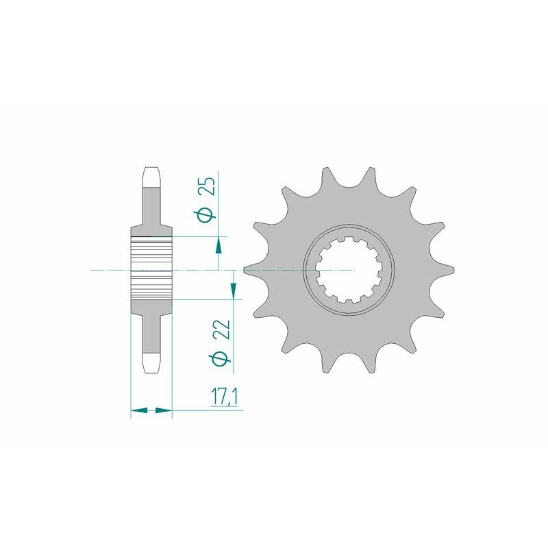 Pignon AFAM acier standard - 525