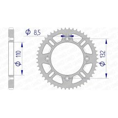 Couronne AFAM alu standard - 428 Couronne AFAM alu standard - 428